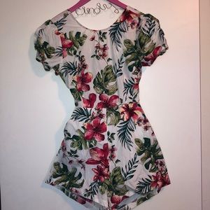 Lush floral short romper